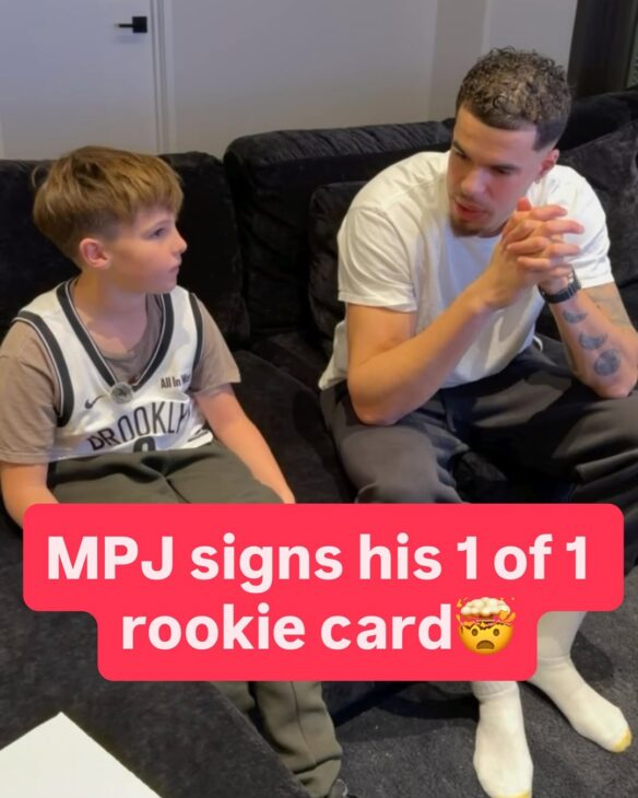 Had a great sit-down with @mpj and we cracked his 1 of 1 rookie card. 🤯 I am auctioning off this amazing card to suppor…