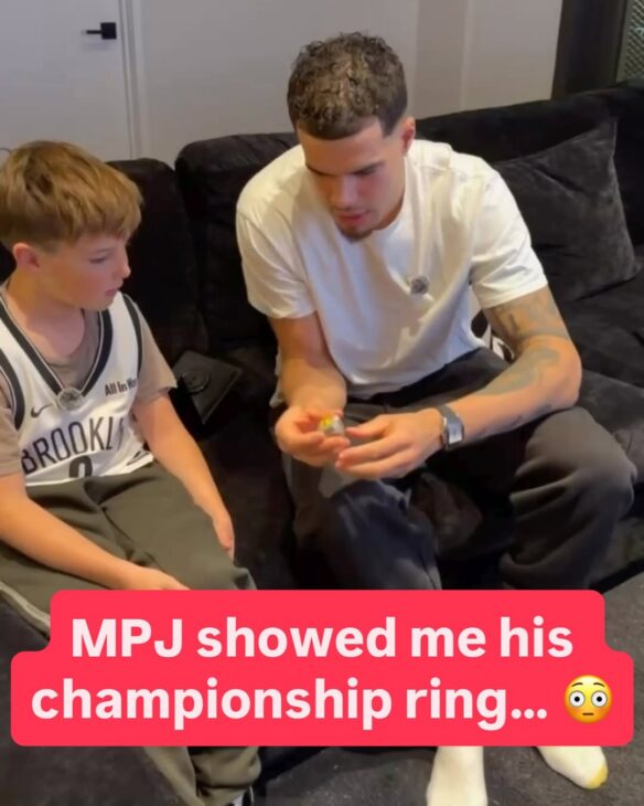 @mpj showed me his NBA Championship ring and answered some questions I had in Brooklyn. 👀🤝 #nba #sports #interview